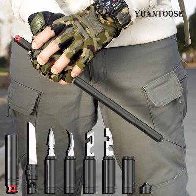 China Multifunctional Outdoor Camping Survival Mini Tactical Defensive Fuction Multi Tool Stick for sale