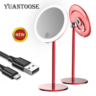 China Lighted Pocket Mini Desktop Two-in-One Detachable Magnet Led Dressing Table Mirror for sale