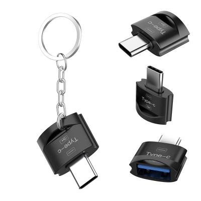 China Type C OTG Adapter USB C Female Mobile Phone Key Chain To USB 3.0 Male OTG Adapter Data Charging Converter for sale