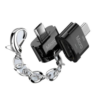 China Key Chained Mobile Phone Micro USB OTG Adapter Micro USB To USB Connector for sale