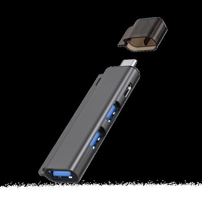 China Aluminum Alloy Mini Wireless USB C Docking Station 4 in-1 Ports USB Hub 4 Hub USB Extension Converter for PC Laptop for sale