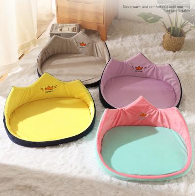 China Hot Selling Viable Warm Winter Deep Sleep Bed Cushion Cat Plush Separate Type Pet Bed Pet Dog Bed for sale