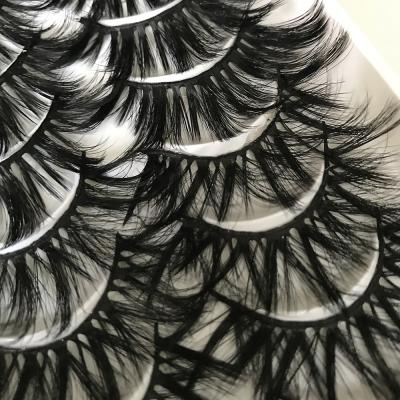 China Wholesale Long Lashes 25mm Long Lashes 3D Chemical Fiber Seller Winged Dramatic Hybrid 10 For One Box Eyelash Private Label for sale