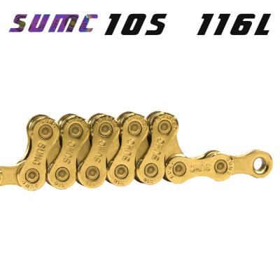 China MTB/Road/E-Bike 10S Mountain Road Bike Chain Parts SUMC SX10 116 116 Links Bike Chain Silver Black Gold City MTB Color E-Bike Chain Gear X10 10 for sale