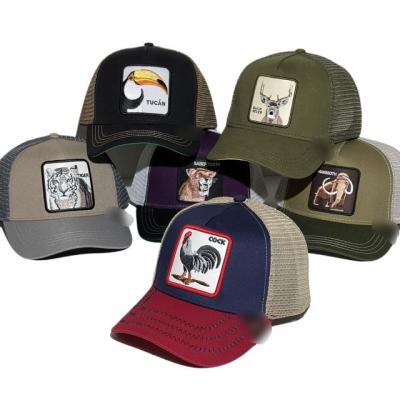 China Animal Embroidered Trucker Mesh Baseball Hats Wholesale Cotton Cap COMMON for sale