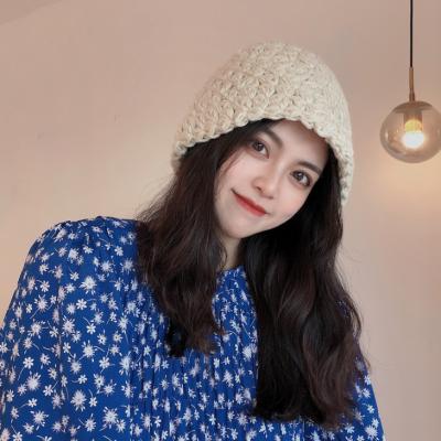 China Character Winter Hat Women Warmth Fashion Basin Bucket Woolen Hat Knitted for sale