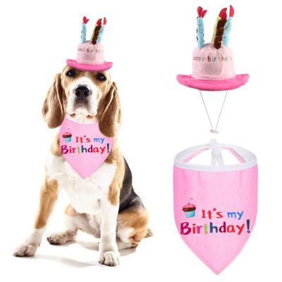 China Stocked Pat Accessories Party Hat Dog Bandana Cute Pet Dog Cat Hats Cap Birthday Pet for sale