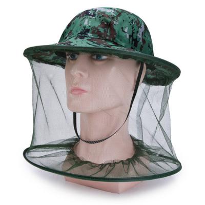 China Custom Picture Mens Womens Cotton Camouflage Print Outdoor Survival Mesh With Face Neck Flap Anti Mosquito Cover Sunblock Bucket Fishing Hats for sale