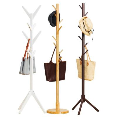 China Creative Solid Wooden Clothes (Others) Adjustable Single Hanger Children's Bedroom Living Room Floor Hanger Rack Coat Rack Hat Rack for sale