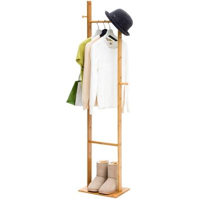 China Bamboo Hat And Coat Rack Furniture Living Room Bedroom Office Corner Clothes Rack Indoor Convertible Storage for sale