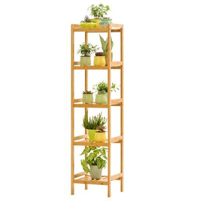 China Retro Modern Wood Plant Stand Adjustable Mid Century Modern Flower Rack Indoor Stand For Living Room for sale