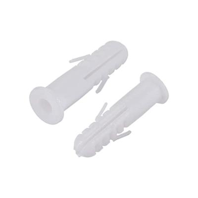 China 10*40mm Expansion Tube Wall Plug High Quality White PE Plastic Anchor for sale