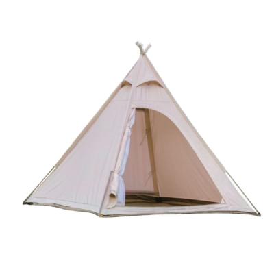 China Diagonal tie type hot sale Indian luxury tent boom pyramid cotton outdoor tent for outdoor camping for sale