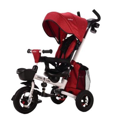 China Eco-friendly Material 3 Wheel Baby Trailer 4 In 1 New Fashion High Quality Baby Tricycle Steel Children Tricycle for sale