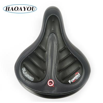 China Factory New Design Bicycle Saddle Stitching Yarn Durable Soft Black Bike Seat Big Bike Saddle Seat for sale