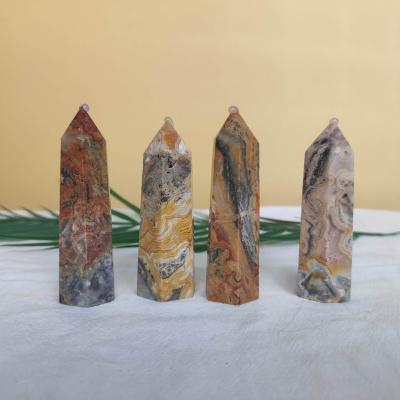 China 2022 Europe Lace Agate Wholesale Crystal Points Crystal Tower High Quality Natural Crazy Healing for sale