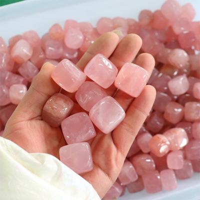 China Wholesale Natural High Quality Quartz Crystal Block Crystal Cubes 1-2Cm Crystal Healing Stones From China Rose Quartz Cube for sale