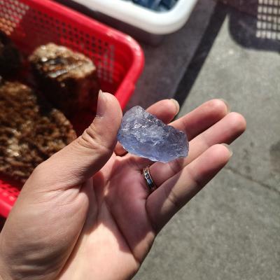 China China Natural Wholesale Blue Raw Gemstone Fluorite Stone Rough Stone Aroma Crystals 2-5Cm Rough Stone Oil Diffuser Stone for sale