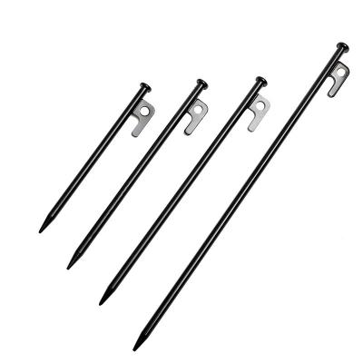 China 20cm / 30cm / 40cm Steel Heavy Duty Camping Stake Pegs Hook Shape Nail Outdoor Tent Peg JS-0 for sale