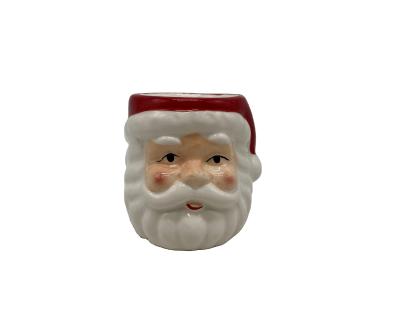 China Europe Christmas Decoration Best Selling Christmas Festival Santa Decorative Ceramic Ornament With Candle Holder for sale