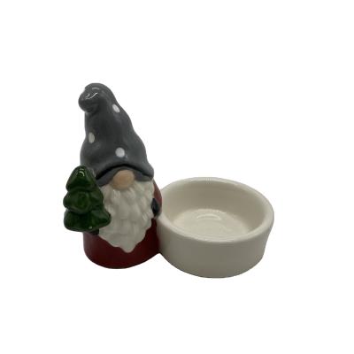 China Hot Sale New Style Christmas Ornament Ceramic Christmas Decoration Holiday Decoration Ceramic Santa With Candle Holder Home Decor for sale