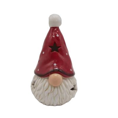 China Decorative Ceramic Santa Figure With Led Light Christmas Xmas Gifts CERAMIC Ceramic Ornaments Seasonal Decor Items For Home Decor for sale