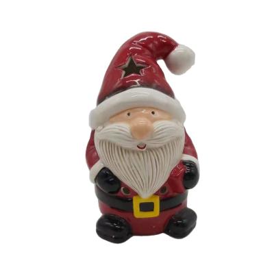 China Europe Christmas Ornaments Christmas Decorations For Christmas Ceramic Santa Figures With Led Light 2022 Home Decor for sale