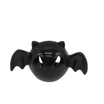 China Hot Sale Ceramic Halloween Decor Ornaments Halloween Decorations Party Gifts Pumpkin Tealight Bat Home Decor for sale