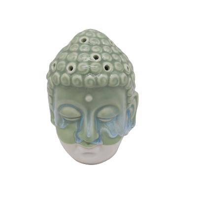 China High quality green serene Europe ceramic tealight Buddha statue green for hotel decor and home decor for sale