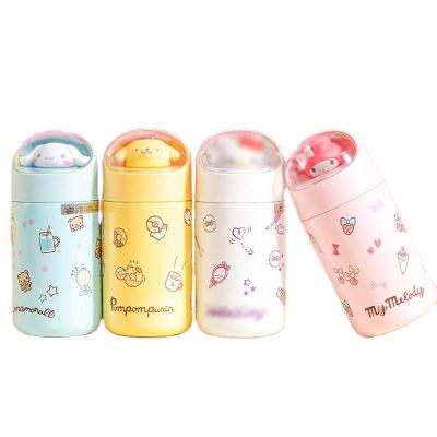 China Business Stainless Steel Cartoon Thermos Vacuum Flask 280ML Cute Kids Water Bottle Insulated Mini Thermos With Micro Landscape Lid for sale