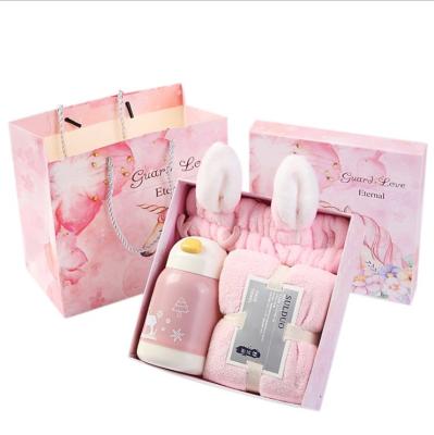 China Rabbit Ear Headbands Wedding Gift Towel Set Fancy Gift Cups Bunny Ear Headbands With Gift Box for sale