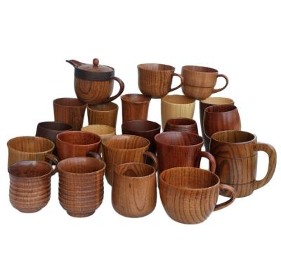 China Viable Japanese Wooden Beer Wine Tea Coffee Mug Jujube Travel Jujube Mug Wooden Mug for sale