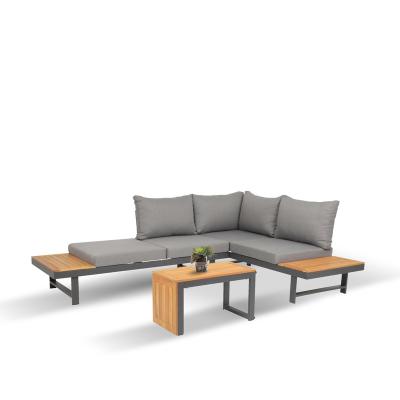 China Durable Modern Design Outdoor Furniture Full Aluminum Outdoor Sofa Set Versatile Furniture 3 Piece Set for sale