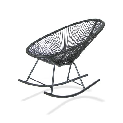 China Acapulco Leisure Rocking Chair Rattan Rocking Chair Rattan Weaving Steel Chair for sale