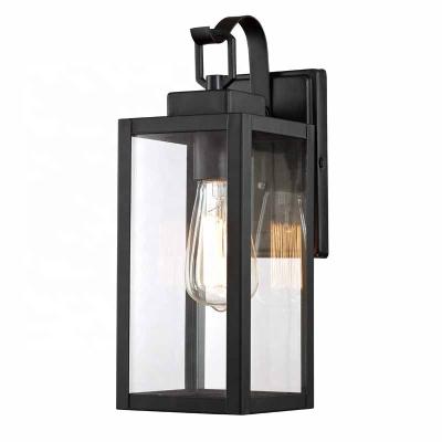 China Black Outside Lighting Wall Mounted Light Outdoor Wall Mounted Lights Black Finish Clear Glass for sale