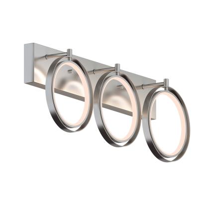 China Wholesale High Quality Residential 3-L LED Vanity Light Brushed Nickel Finish Metal Frame Decorative Indoor Wall Light for sale