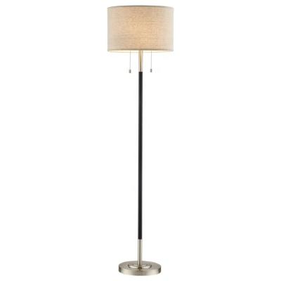 China Modern Hot Sale 2 Floor Lamp Fabric Light Shade And Pull Chain Switch Portable Lamp LED Floor Lamp for sale