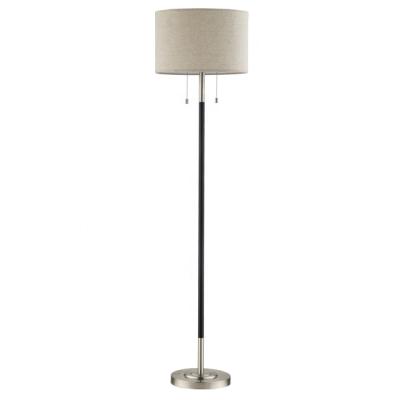 China Modern Classic 2 Light Floor Lamp Fabric Shade and Pull Chain Switch Portable LED Floor Lamp for sale