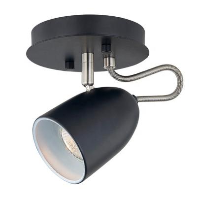 China Modern High Quality Single Head GU10 Track Light Steel Shade And Gooseneck Accent Indoor Ceiling Lights for sale