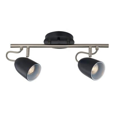 China GU10 Modern Light 2 Light Steel Black Shade And Brushed Nickel Gooseneck Accent Indoor Ceiling Lights for sale