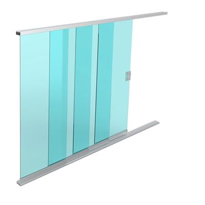 China Balcony Sliding Glass Door Modern Contemporary Telescopic Glass Sliding Barn Door for sale