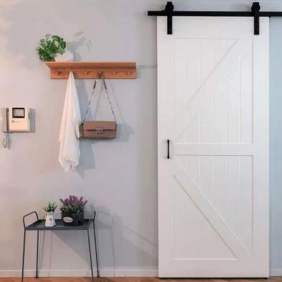 China Sound Insulation House Shaker Style Corner Sliding Barn Wooden Door with Hardware for Interior Door for sale