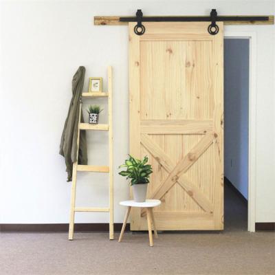 China Sound Insulation Interior Sound Proof Double Sided Sliding Plank Solid Wood Barn Door For Interior Door for sale