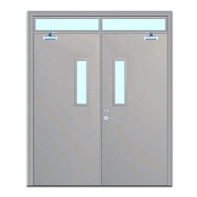 China Modern Fire Protection Grade Two Hours Steel Fire Door Emergency Exit Door With Push Rod for sale