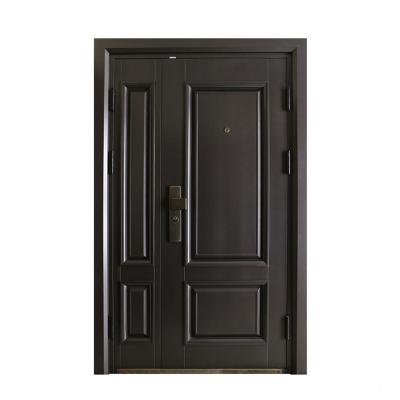 China Modern easy to install cheap hardwood wooden doors solid wood grain steel fireproof door for sale