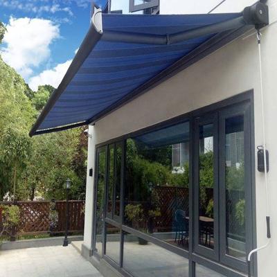 China Rain awning sunshading outdoor heavy duty retractable PVC awning roof electric led tent for sale