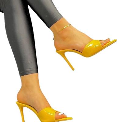 China 2022 New PVC Women's Shoes High Heels Stilettos Women's Headed Toe Sandals for sale