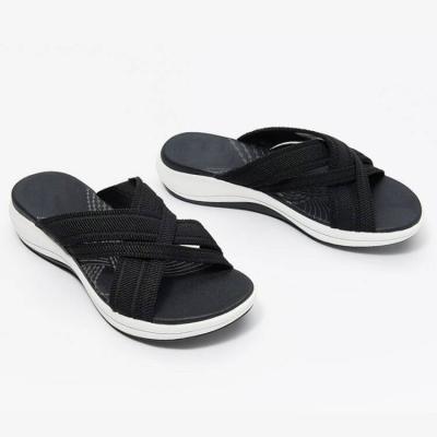 China Sandals (ready stock) 2022 new casual slippers wedge beach sandals for women for sale