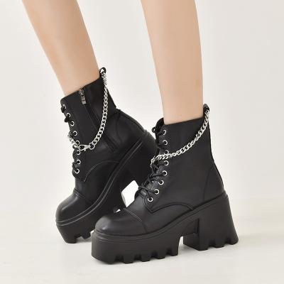 China Other Black Boots Women's Sexy High Heels Boots Deep Heel Platform Boots for sale