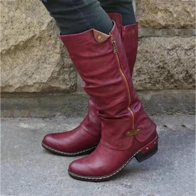 China PU Winter Women Boots Flat Ladies Boot (Stream Ready) Long for sale